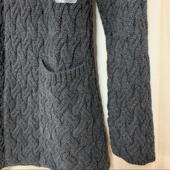 NEW Jeanne Pierre Charcoal Cotton Cable Sweater M - Picture 4 of 7